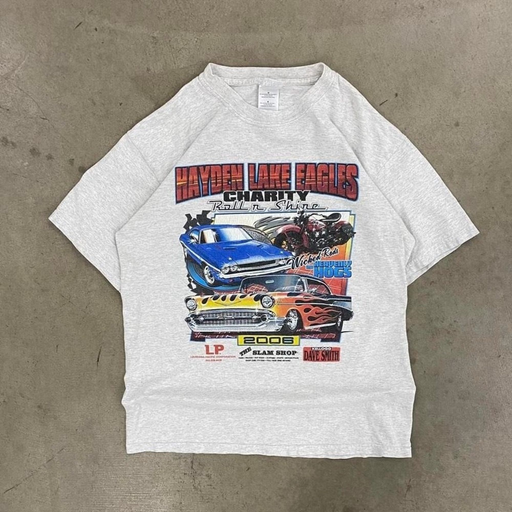 Vintage 2006 Hayden Lake Eagles Roll n Shine Camaro Car Motorcycle T-Shirt